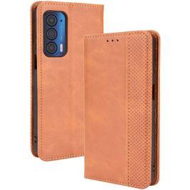 Mobigear Sensation Housse Motorola Edge (2021) Etui Porte-Monnaie - Cognac