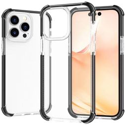 Mobigear Full Bumper Coque iPhone 14 Pro Max Coque arrière Rigide Anti-Chocs - Noir