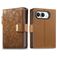 Mobigear Flowers Housse iPhone Duo Etui Porte-Monnaie - Marron