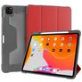 Mutural Tri-Fold Tough Coque iPad Pro 12.9 Pouces (2022) Etui + Porte-crayon - Noir / Rouge