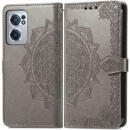 Mobigear Mandala Housse OnePlus Nord CE 2 Etui Porte-Monnaie - Gris