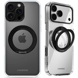 Mobilize 360 Rotating Ring Coque iPhone 16 Pro Max MagSafe Coque arrière Rigide avec Anneau-Support - Noir