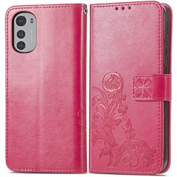 Mobigear Clover Housse Motorola Moto E32 Etui Porte-Monnaie - Magenta