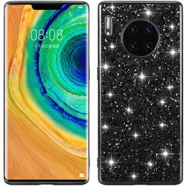 Mobigear Glitter Coque Huawei Mate 30 Pro Coque arrière Rigide - Noir