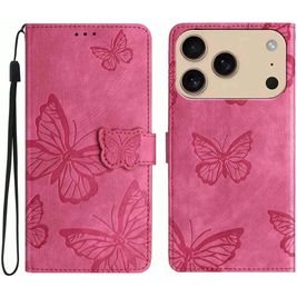 Mobigear Butterfly Housse iPhone 17 Pro Max Etui Porte-Monnaie - Rouge