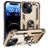 Mobigear Armor Ring Coque iPhone 15 Coque arrière Rigide Anti-Chocs avec Anneau-Support - Or