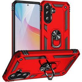 Mobigear Armor ring Coque Samsung Galaxy A37 Coque arrière Rigide Anti-Chocs avec Anneau-Support - Rouge