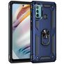 Mobigear Armor Ring Coque Motorola Moto G60 Coque arrière Rigide Anti-Chocs avec Anneau-Support - Bleu