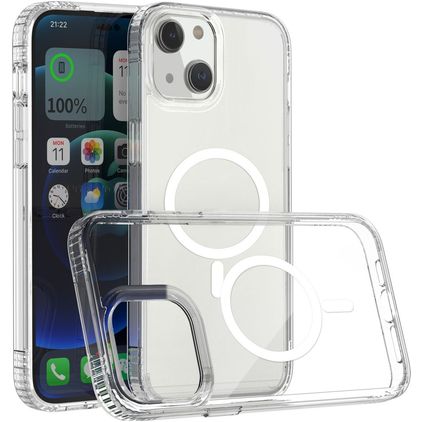 Mobigear Crystal Coque Transparente iPhone 14 MagSafe Coque arrière Rigide - Transparent