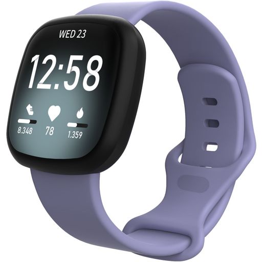 Mobigear Sport Dual Bracelet Silicone Fitbit Versa 3 Fermeture à clou et passant - Violet