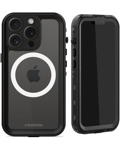 Mobilize Waterproof Coque iPhone 15 Pro MagSafe Coque arrière Imperméable Rigide - Noir