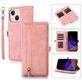 Mobigear Zipper Housse iPhone 14 Plus Etui Porte-Monnaie - Rose doré