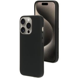 Mobiparts Coque iPhone 15 Pro Coque arrière en Silicone - Noir