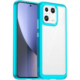Mobigear Crystal Coque Xiaomi 13 Coque arrière Rigide - Transparent / Turquoise