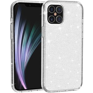 Mobigear Glitter Coque iPhone 12 Pro Coque arrière Rigide - Blanc