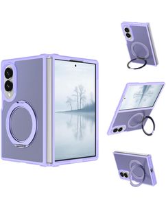Mobigear 360 Rotating Ring Coque Samsung Galaxy Z Fold 8 Ultra MagSafe Coque arrière Rigide avec Anneau-Support - Violet