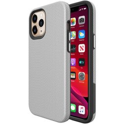 Mobigear Antislip iPhone 12 Pro Max Plastique rigide Coque arrière Antichoc - Argent