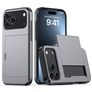 Mobigear Card Coque iPhone 18 Pro Max Coque arrière Rigide Anti-Chocs avec Porte-Cartes - Gris