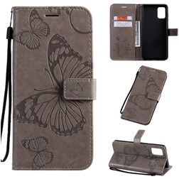 Mobigear Butterfly Housse Samsung Galaxy A71 Etui Porte-Monnaie - Gris