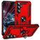 Mobigear Armor ring Samsung Galaxy S25 FE Plastique rigide Coque arrière Antichoc avec bague de maintien - Rouge