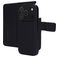 Mobiparts iPhone 17 Pro Coque Cuir véritable Étui 2en1 avec coque amovible Portefeuille - Noir