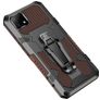Mobigear Armor Stand Coque Realme C21 Coque arrière Rigide Anti-Chocs avec Support Amovible - Marron