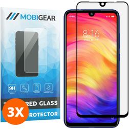 Mobigear Premium Xiaomi Redmi Note 7 Verre trempé Protection d'écran - Compatible Coque - Noir (Lot de 3)