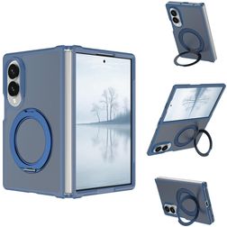 Mobigear 360 Rotating Ring Samsung Galaxy Z Fold 8 MagSafe Plastique rigide Coque arrière avec bague de maintien - Bleu