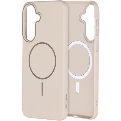 Mobiparts Slim Line Coque Samsung Galaxy A37 MagSafe Coque arrière Rigide - Off White