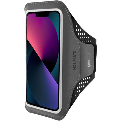 Mobiparts Comfort Fit Brassard Téléphone iPhone 13 Brassard Coque de Sport en Neoprène - Noir