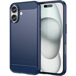Mobigear Brushed Slim Coque iPhone 16 Coque arrière en TPU Souple - Bleu