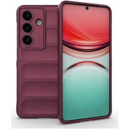 Mobigear Bumpy Coque Samsung Galaxy S26 Coque arrière en TPU Souple - Wine Red