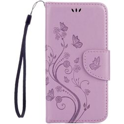 Mobigear Flowers Housse Samsung Galaxy A5 (2017) Etui Porte-Monnaie - Violet