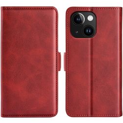 Mobigear Slim Magnet Housse iPhone 15 Etui Porte-Monnaie - Rouge