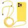 Mobigear Lanyard iPhone 14 Pro Max Coque avec cordon en Silicone - Jaune