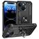 Mobigear Armor Ring Coque iPhone 15 Coque arrière Rigide Anti-Chocs avec Anneau-Support - Noir