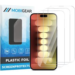 Mobigear iPhone 15 Pro Protection d'écran Film - Compatible coque (Lot de 3)