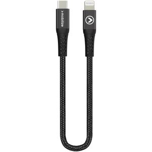 Mobilize Strong Nylon - Câble USB-C vers Apple Lightning 0.2 mètre - Noir