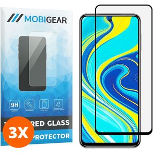 Mobigear Premium Xiaomi Redmi Note 9 Verre trempé Protection d'écran - Compatible Coque - Noir (Lot de 3)