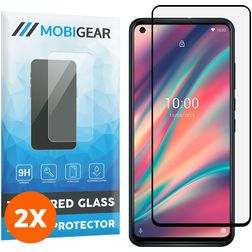 Mobigear Premium Wiko View 5 Plus Verre trempé Protection d'écran - Compatible Coque - Noir (Lot de 2)