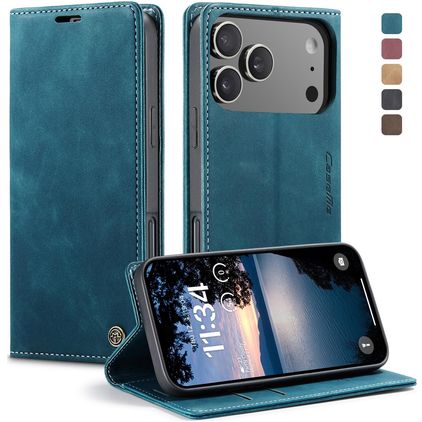 Caseme 013 Housse iPhone 17 Pro Max Etui Porte-Monnaie - Bleu