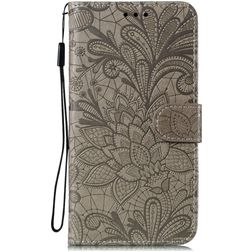 Mobigear Flowers Housse Huawei P40 Etui Porte-Monnaie - Gris