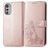 Mobigear Clover Housse Motorola Moto E32s Etui Porte-Monnaie - Rose doré