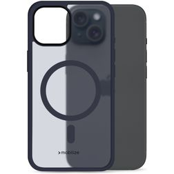 Mobilize Hybrid Pro Coque iPhone 15 MagSafe Coque arrière Rigide Anti-Chocs - Bleu