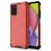 Mobigear Honeycomb Coque Samsung Galaxy A03s Coque arrière Rigide Anti-Chocs - Rouge