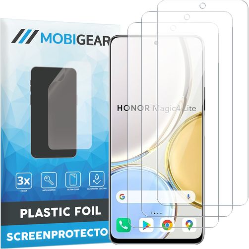 Mobigear HONOR Magic 4 Lite Protection d'écran Film - Compatible coque (Lot de 3)