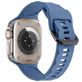 Mobigear Ripple Bracelet Silicone Apple Watch Fermeture boucle ardillon - 49/46/45/44 mm - Bleu