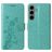 Mobigear Flowers Housse Samsung Galaxy S24 FE Etui Porte-Monnaie - Vert