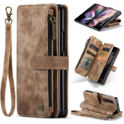 Caseme C30 Housse Samsung Galaxy Z Fold 4 Etui Porte-Monnaie - Marron