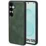 Mobiparts Classic Coque Samsung Galaxy S25 MagSafe Coque arrière en TPU,Similicuir - Emerald Green